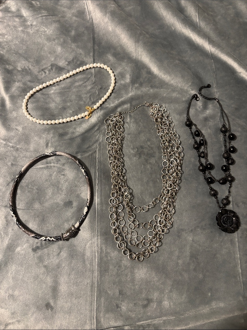 Group of Women's Shorter Fashion Jewelry Necklaces